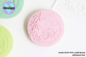 Palms Ocean Theme 1 Acrylic Fondant Stamp