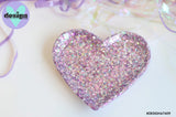 Pink Confetti Glitter Heart Trinket Dish