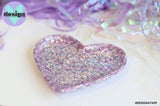 Pink Confetti Glitter Heart Trinket Dish
