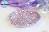 Pink Confetti Glitter Shell Trinket Dish