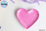 Pink Glitter Heart Trinket Dish