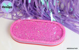 Pink Glitter/Pink/Lavender/Fluro Pink Oval Trinket Tray