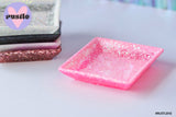 Pink Glitter Small Square Dish/Trinket Tray (Clearance)