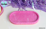 Pink Glitter/Pink Oval Trinket Tray