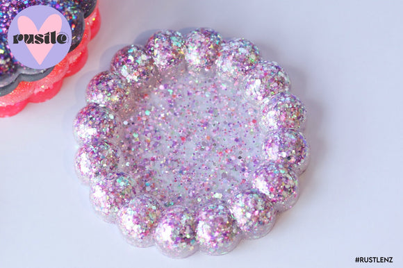 Big Bubble Purple Coral Glitter Dish/Trinket Tray
