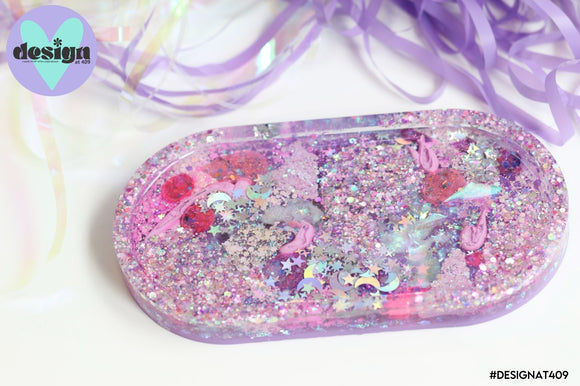 Sparkle Purple Base Oval Trinket Tray