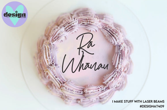 Rā Whānau Cake Words (options available)