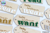 Read, Wear, Want, Need Present Tags - Custom Name (Set of 4)
