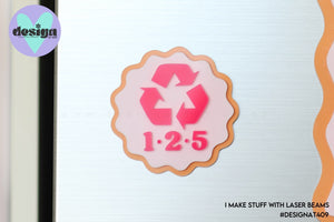 Triple Layered Recycling Numbers Magnet