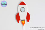 Rocket Ship Layered Cake Topper