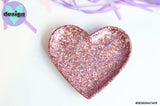 Rose Gold Glitter Heart Trinket Dish