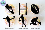 Rugby Theme Cut Out Cupcake Topper