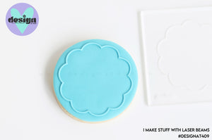 Scallop Circle Raised Acrylic Fondant Stamp