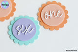 Age Scallop Badge or Cake Deco (Colour Options Available)