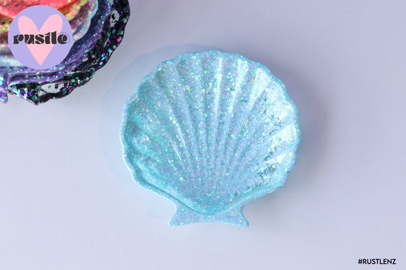 Shell Blue Holo Glitter Dish/Trinket Tray