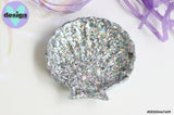 Silver Sparkle Glitter Shell Trinket Dish