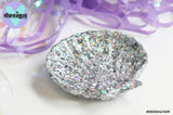 Silver Sparkle Glitter Shell Trinket Dish