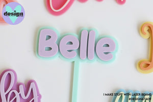 Small Custom Name Layered Cake Topper (options available)