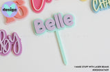 Small Custom Name Layered Cake Topper (options available)