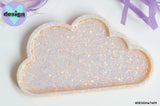 White Glitter & Orange Cloud Trinket Dish