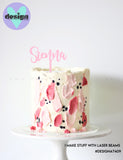 Small Custom Single Name Cake Topper (colour options available)