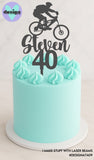 Custom Name And Age Mountain Bike Cake Topper (other colour choices available)
