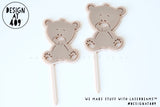 Teddy Bear Layered Acrylic Cake Topper (Options Available)