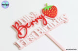 Custom Name Berry First Birthday Layered Cake Topper