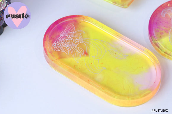 Holographic Fish Detail Oval Dish/Trinket Tray (Clearance/Seconds)