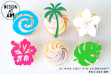 Tropical Themed 2 Acrylic Cut Out Cupcake Topper