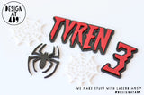 Custom Spider Layered Cake Name or Number or Cut Outs