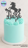 Custom Name With Unicorn & Stars Cake Topper (other colour choices available)