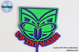 Up The Wahs Layered Cake Topper (Dark Blue/Green/Red)