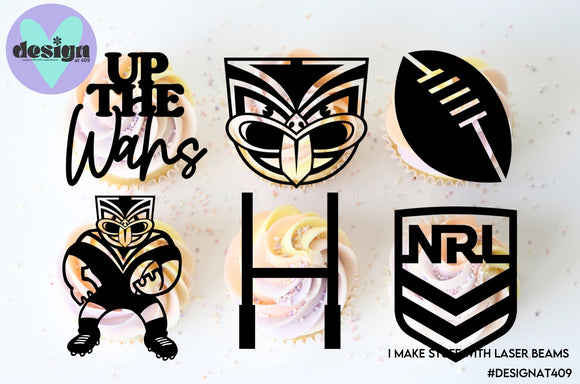 Warriors Theme Cut Out Cupcake Topper