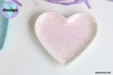 White Glitter Heart Trinket Dish