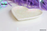 White Glitter Heart Trinket Dish