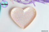 White Glitter/Peach Heart Trinket Dish