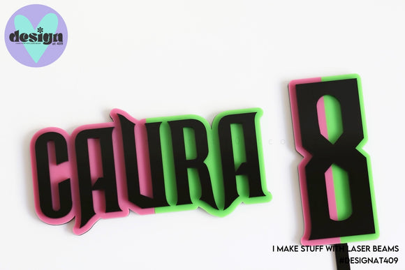 Wicked Themed Layered Cake Name or Number (Sold Individually)