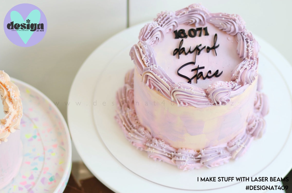 Custom Days Of Name Cake Words (options available) – Design at 409