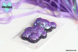 Purple Aqua Glitter Worry Bear