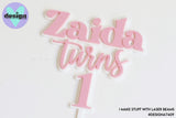 Custom Name Turns Age Layered Cake Topper 2