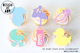 Baby Themed Acrylic Cut Out Cupcake Topper