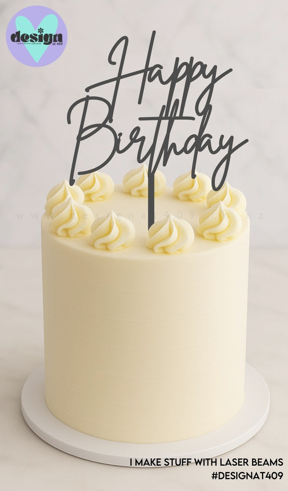 Happy Birthday Cake Topper Style 3 (other colour choices available)