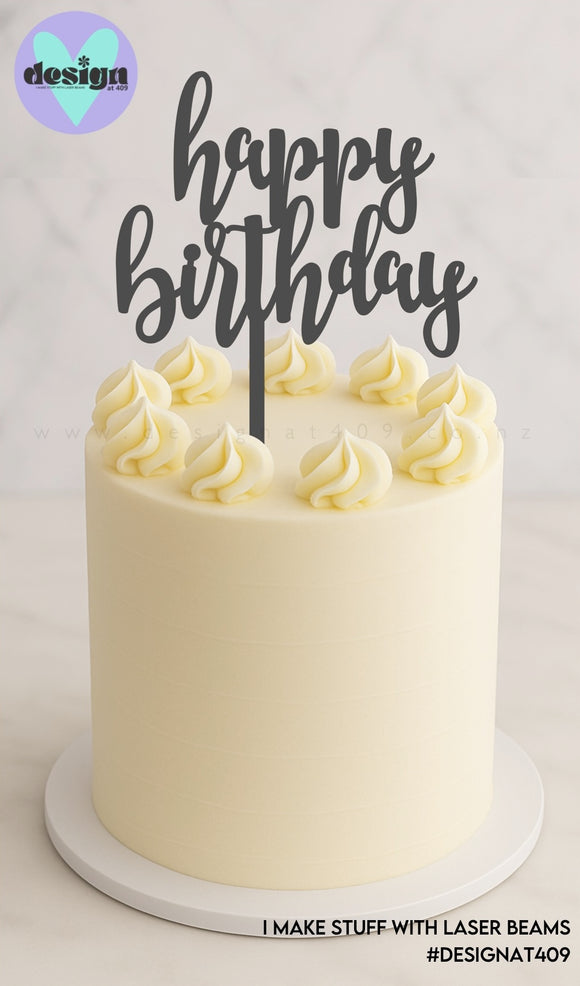 Happy Birthday Cake Topper Style 1 (other colour choices available)