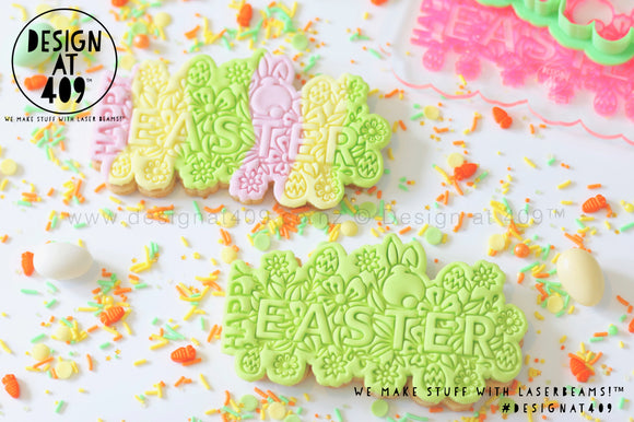 Happy Easter Floral Stamp & Cutter