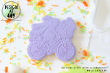 Bunny On A Bicycle Raised Stamp & Cutter