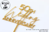 Custom Number Wedding Anniversary Cake Topper (other colour choices available)