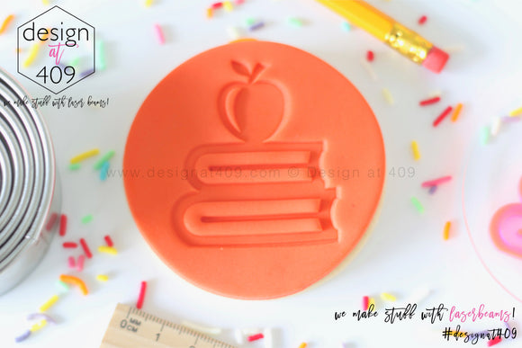 Books With Apple Acrylic Embosser Stamp