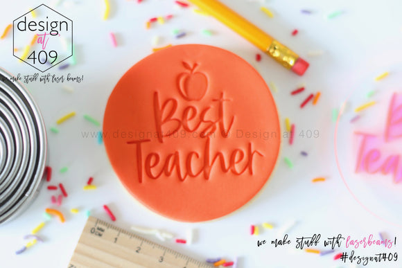 Best Teacher With Apple Acrylic Embosser Stamp