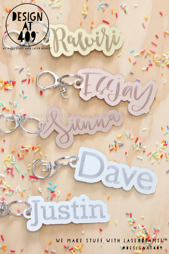 Bubble Mirror Bag Tags With Key Ring